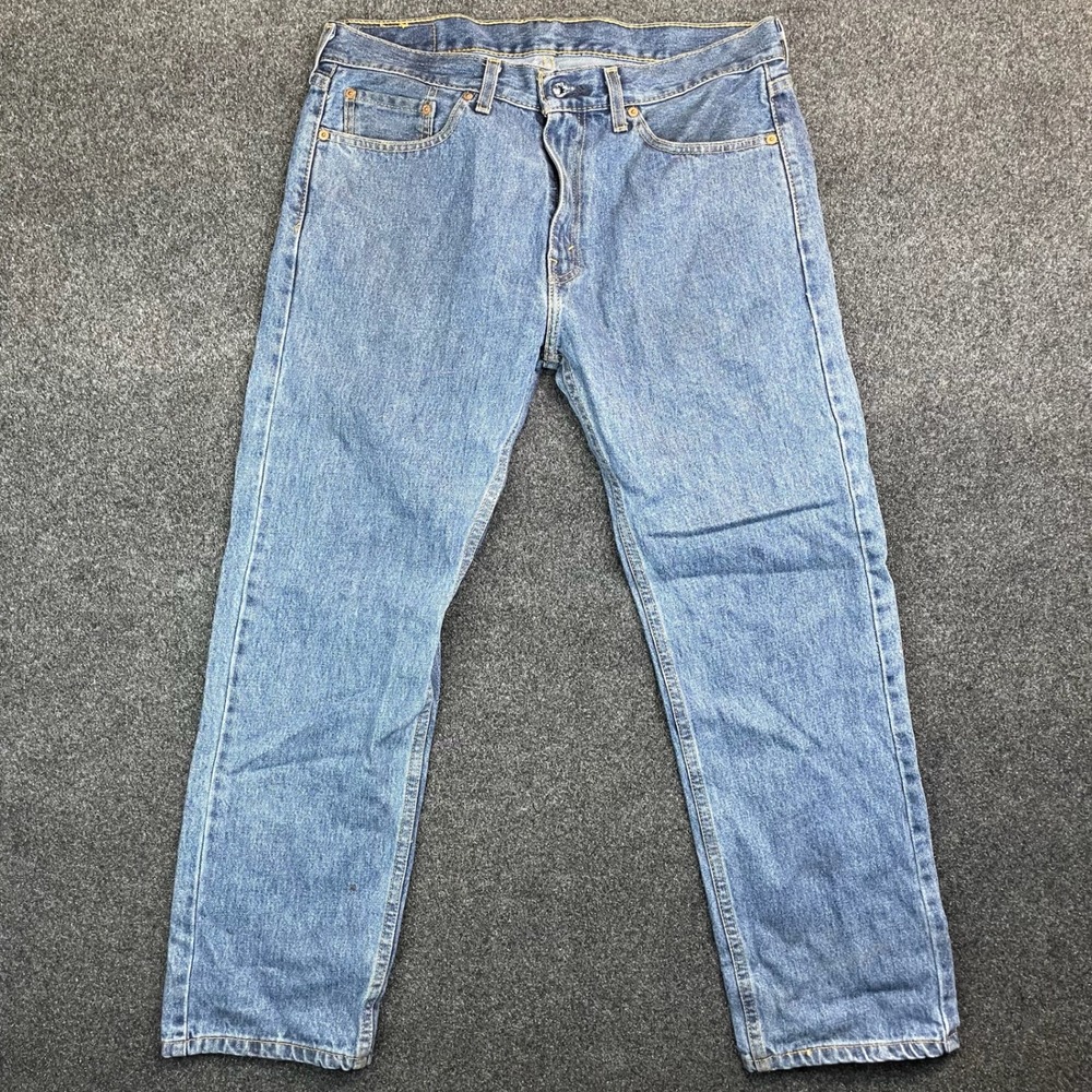 Levi's 505 Regular Fit Straight Leg Jeans Mens W33 L29 Medium Wash Blue Denim